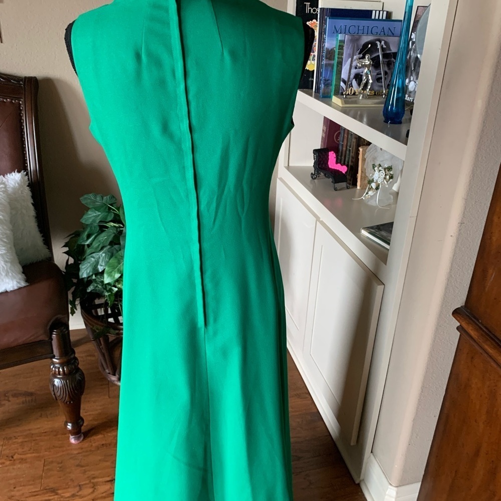 Vintage Handmade Green Maxi Dress - Picture 4 of 11